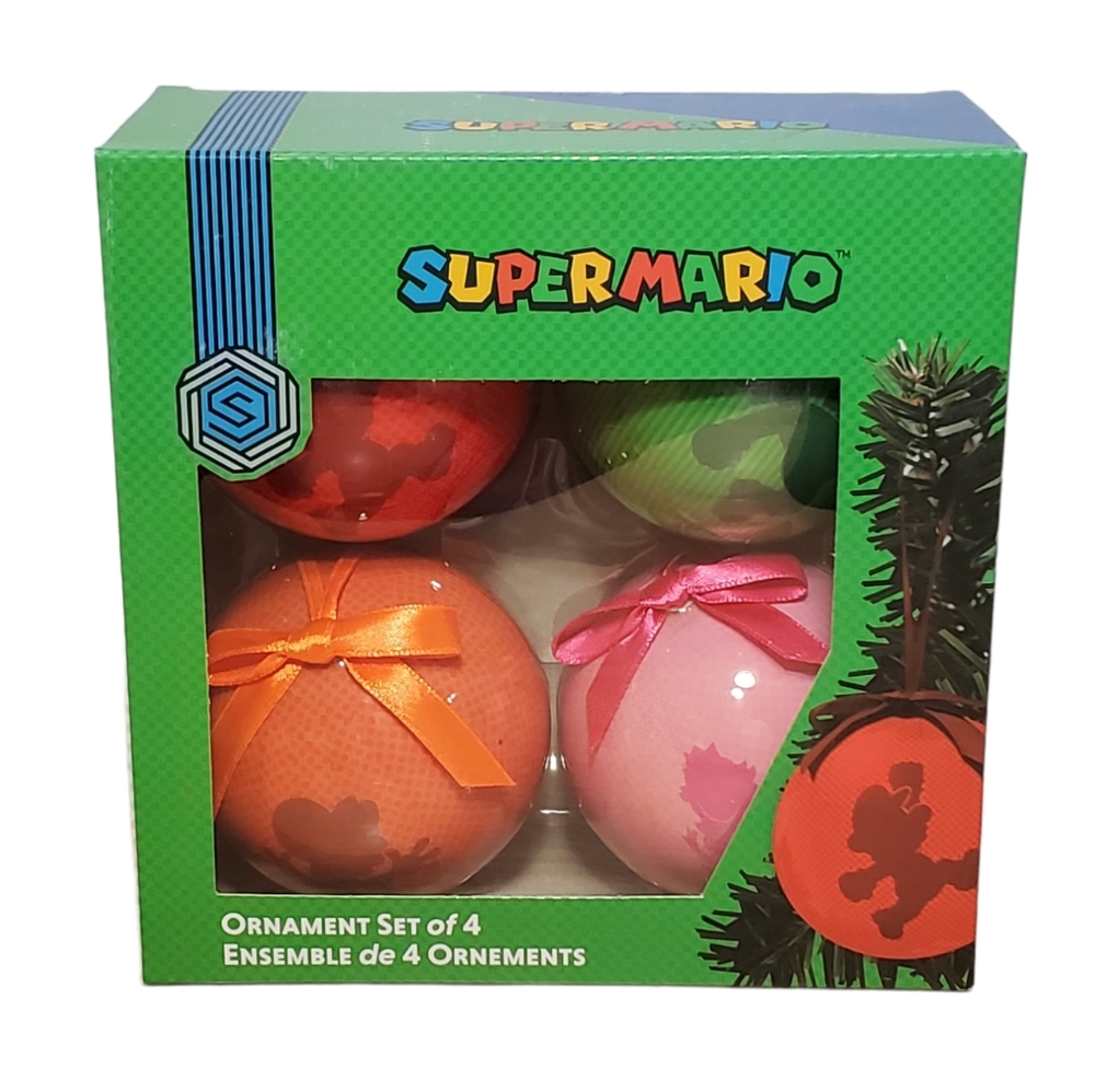 2018 Gamestop Nintendo Super Mario Bros Christmas Tree Ornaments Set of 4